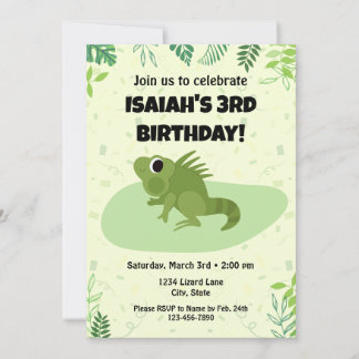 Lizard Birthday-inbjudan Inbjudningar