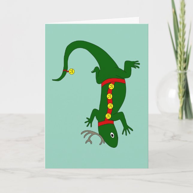 Lizard Christmas Card Helgkort (Framsida)
