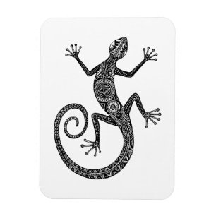 Lizard eller Salamander Doodle Magnet