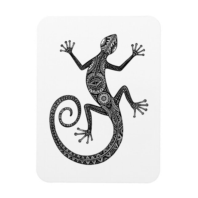 Lizard eller Salamander Doodle Magnet (Vertikal)