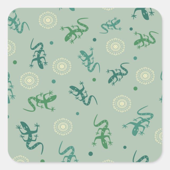 Lizard Fyrkantigt Klistermärke (Framsida)