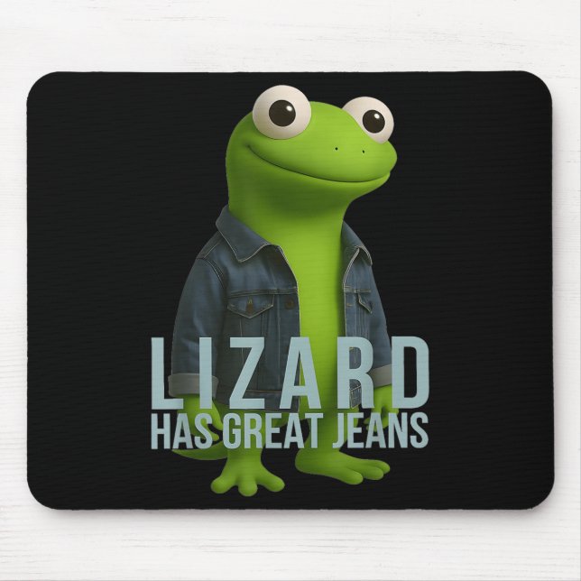 Lizard har Underbar Jeans Funny Retro Denim Meme H Musmatta (Framsidan)