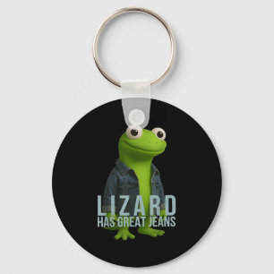 Lizard har Underbar Jeans Funny Retro Denim Meme H Nyckelring