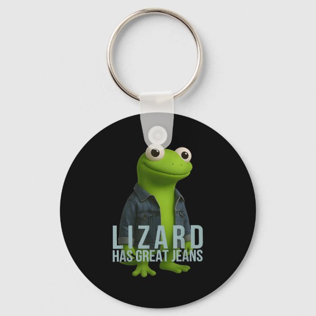 Lizard har Underbar Jeans Funny Retro Denim Meme H Nyckelring (Framsida)