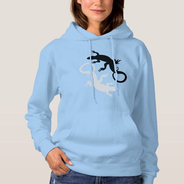 Lizard Hoodies Reptile Art Hooded Sweatshirtss Gif Tröja (Framsida)