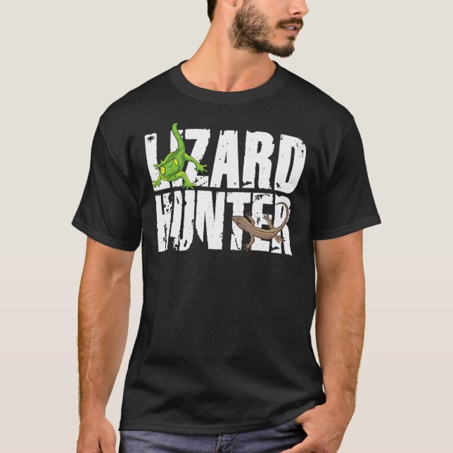 Lizard Hunter Lizzy Summoner Gecko Echsenfan Lizar T Shirt (Framsida)