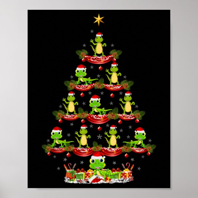 Lizard Julafton Lighting Santa Lizard Julgran Poster (Framsidan)