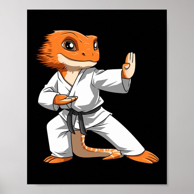 Lizard Karate Bearded Dragon Owners Bearded Dragon Poster (Framsidan)