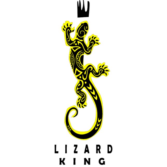Lizard Kung Design på T-Shirt (lizard king)