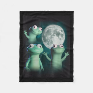 Lizard Lizard Funny Lizard Måne Trending Me Fleecefilt
