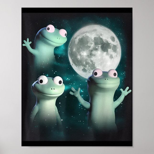 Lizard Lizard Funny Lizard Måne Trending Me Poster (Framsidan)