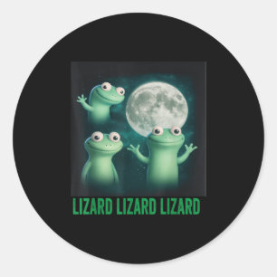 Lizard Lizard Funny Lizard Måne Trending Me Runt Klistermärke