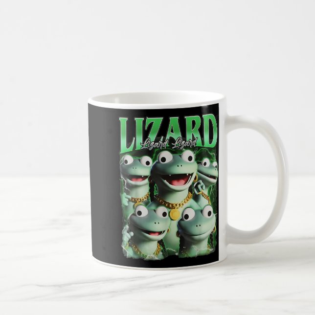 Lizard Lizard Funny Meme Lizard Bootleg Wei Kaffemugg (Höger)