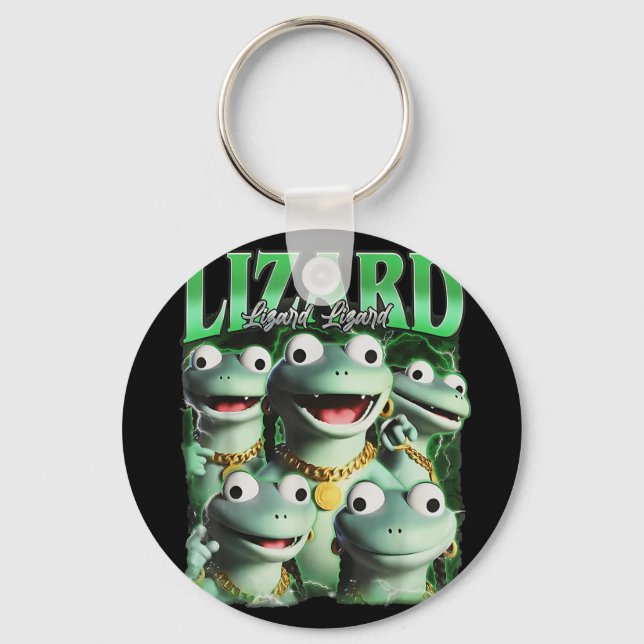 Lizard Lizard Funny Meme Lizard Bootleg Wei Nyckelring (Framsida)