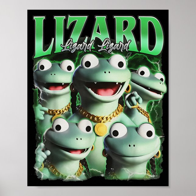 Lizard Lizard Funny Meme Lizard Bootleg Wei Poster (Framsidan)
