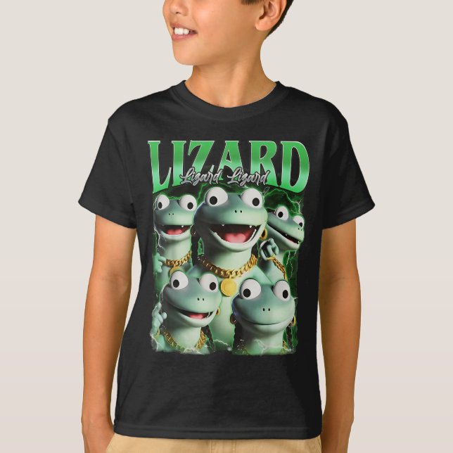 Lizard Lizard Funny Meme Lizard Bootleg Wei T Shirt (Framsida)