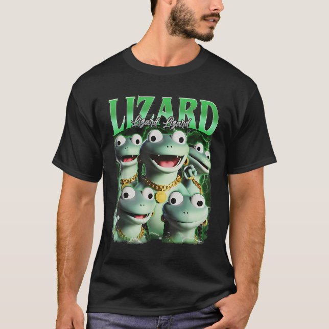 Lizard Lizard Funny Meme Lizard Bootleg Wei T Shirt (Framsida)
