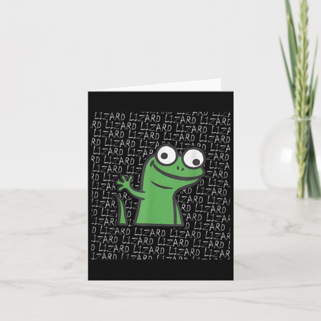 Lizard Lizard Funny Weirdcore Animal Meme G Kort (Framsida)