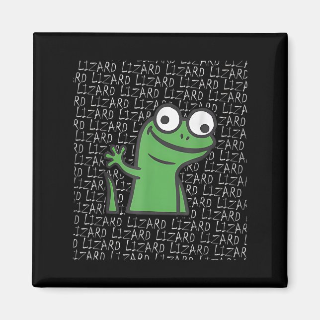 Lizard Lizard Funny Weirdcore Animal Meme G Magnet (Framsidan)