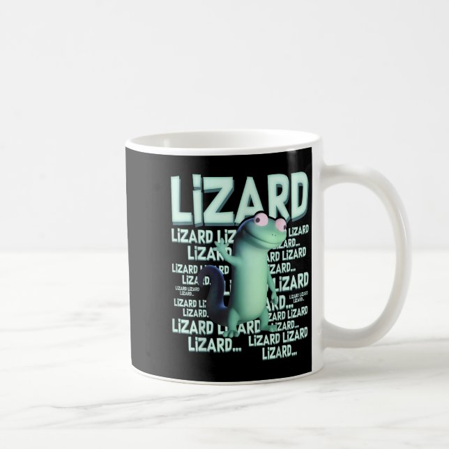 Lizard Lizard Funny Weirdcore Meme Viral Tr Kaffemugg (Höger)