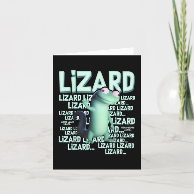 Lizard Lizard Funny Weirdcore Meme Viral Tr Kort (Framsida)