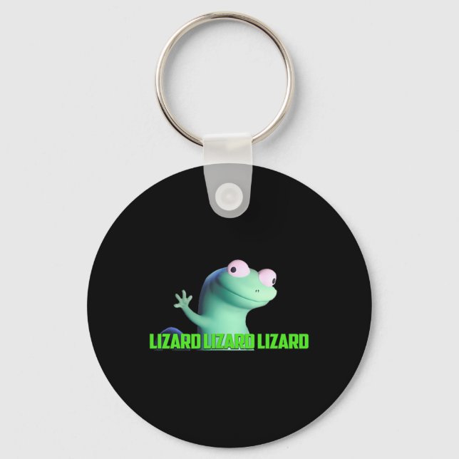 Lizard Lizard Funny Weirdcore Meme Viral Tr Nyckelring (Framsida)
