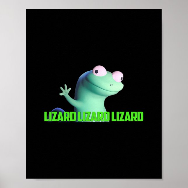 Lizard Lizard Funny Weirdcore Meme Viral Tr Poster (Framsidan)