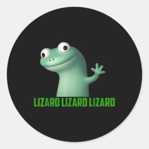 Lizard Lizard Lizard Funny Graphic T-s Runt Klistermärke