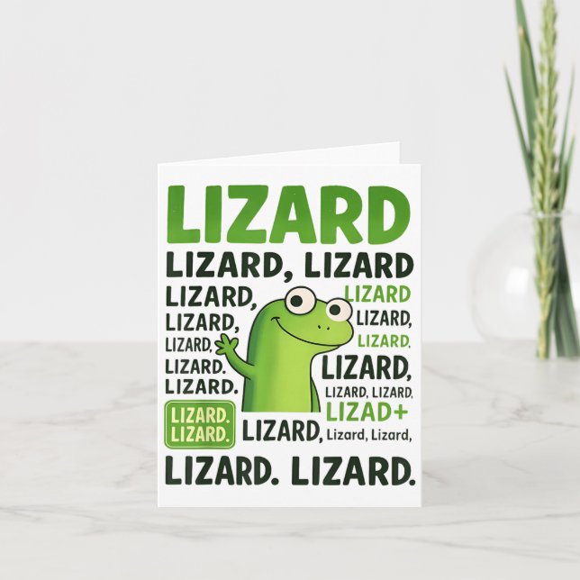 Lizard Lizard Shirt Funny Weirdcore Animal Kort (Framsida)
