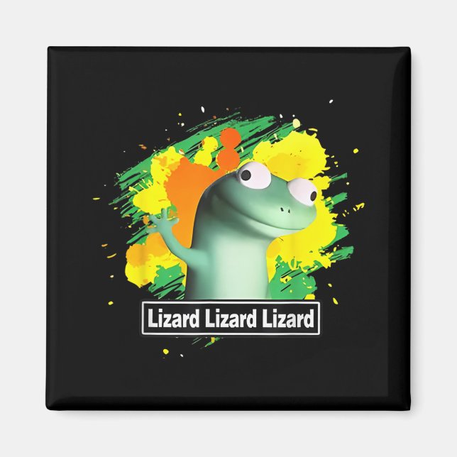 Lizard Lizard Shirt Funny Weirdcore Animal Magnet (Framsidan)