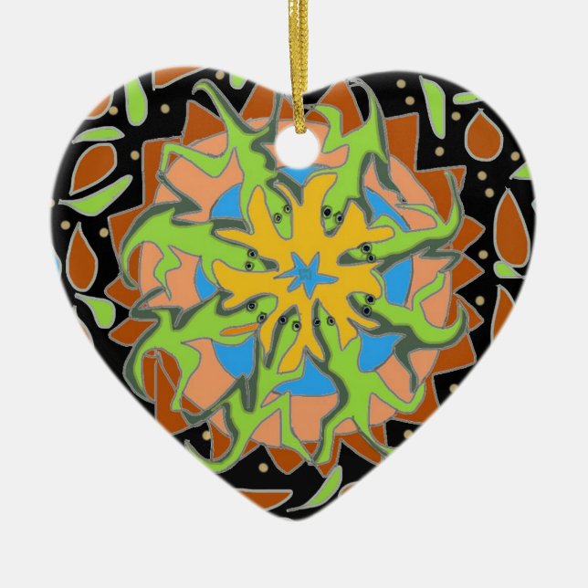 Lizard Mandala Julgransprydnad Keramik (Framsidan)