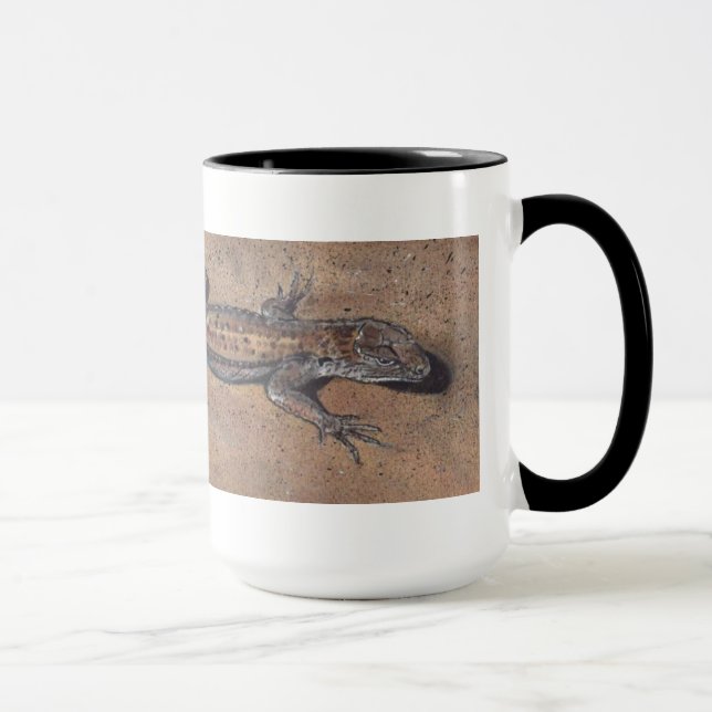 "Lizard on Sand" Realistic Reptile Mugg (Höger)