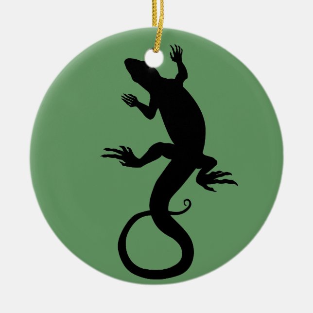 Lizard Ornaments Dekorations Coola Reptilgåvor Julgransprydnad Keramik (Framsidan)