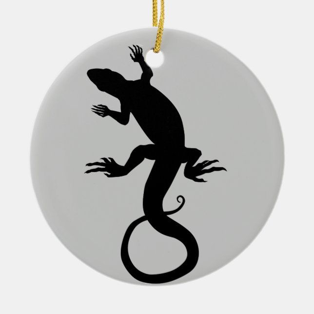 Lizard Ornaments Dekorations Coola Reptilgåvor Julgransprydnad Keramik (Framsidan)
