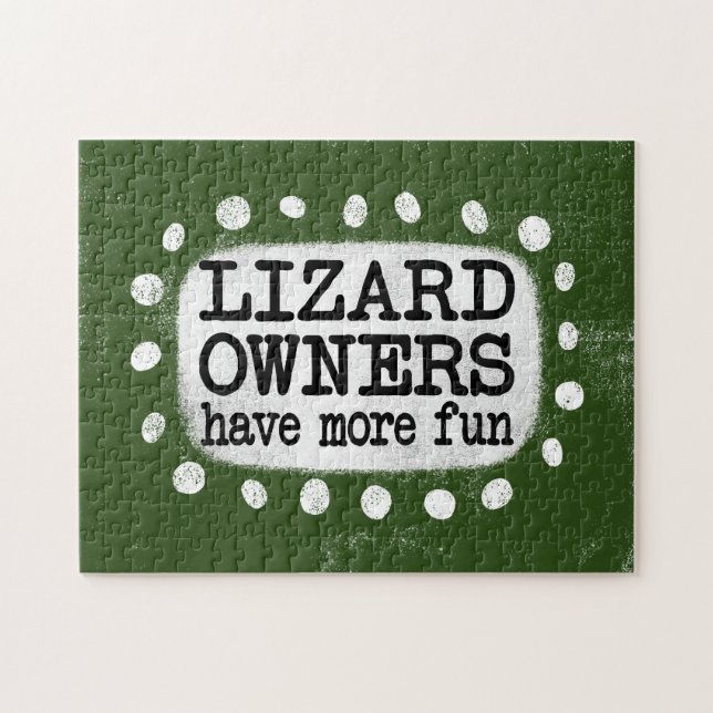 Lizard Owners har mer Roligt Jigszle Puzzle Pussel (Horisontell)