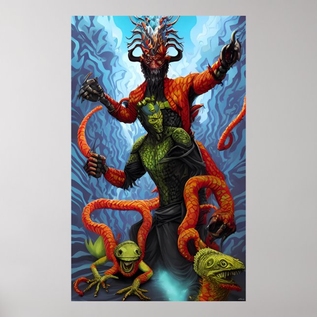 Lizard Power Bonanza - Ken Gage Surreal Art Poster (Framsidan)