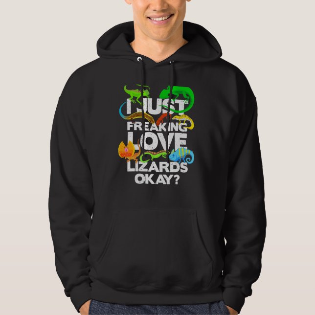 Lizard Reptile Lizard Lizard Hoodie (Framsida)