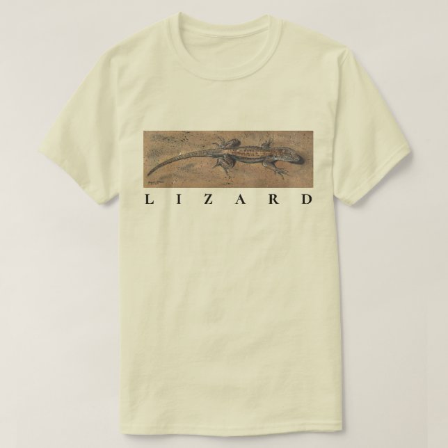 Lizard Sand Tan Southwest Animal Nature Painting T Shirt (Design framsida)