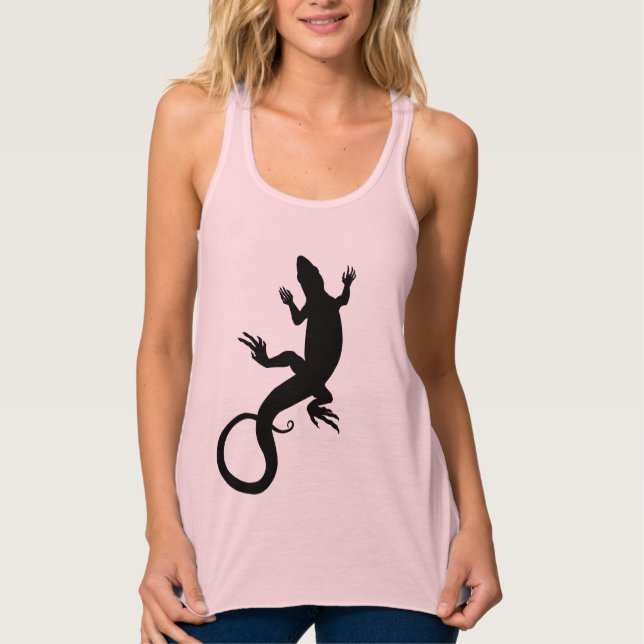Lizard Shirts Women's Tanktop Reptile Art Shirts Linne Med Racerback (Framsida)