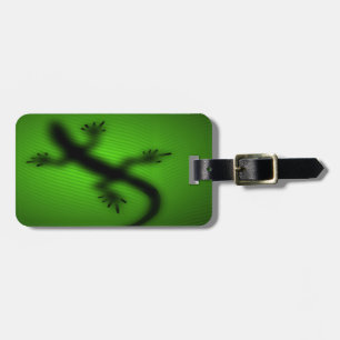 Lizard Silhouette Grönt Löv Bagagebricka