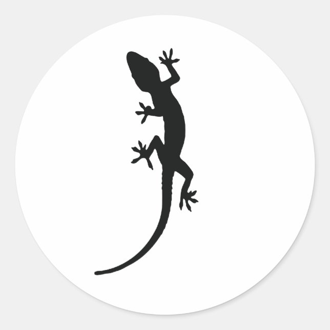 Lizard Silhouette Runt Klistermärke (Framsida)
