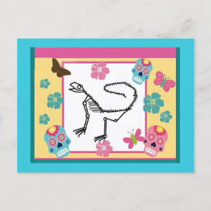 Lizard skeleton, Day of the dead Vykort