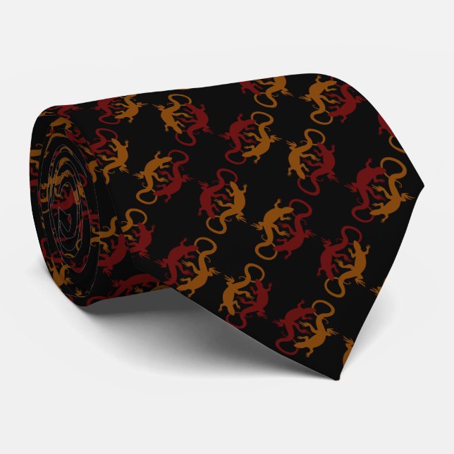 Lizard Tie Coola Reptile Gifts Lizard Art Necktie Slips (Rullad)