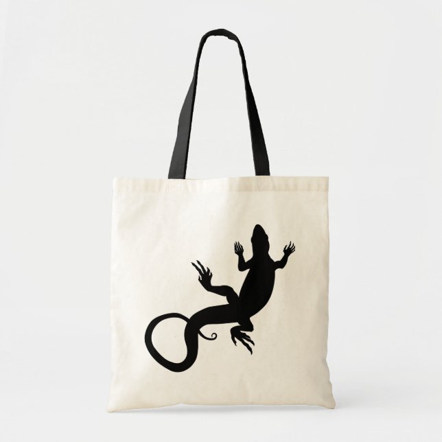 Lizard Tote Bag Lizard Art Small Bag Shopping bag Tygkasse (Framsidan)