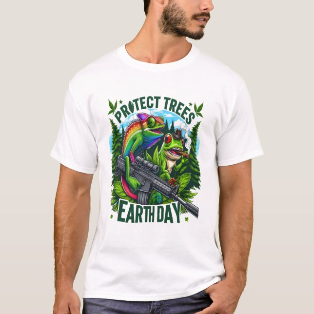Lizard Warrior spara träd T Shirt (Framsida)