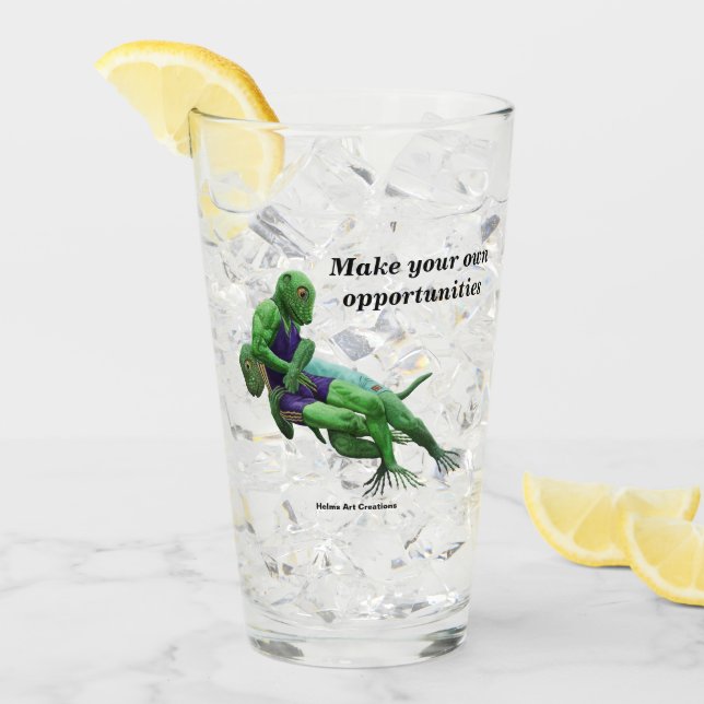 Lizard Warrior Wrestling Fantasy Art Glass Tumbler Glaskopp (Framsida Ice)