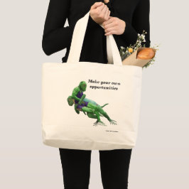Lizard Warrior Wrestling Fantasy Art Tote Bag Jumbo Tygkasse