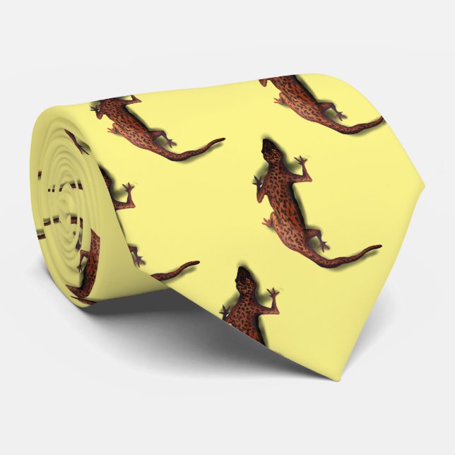 Lizard Wildlife Neck Tie Gult Slips (Rullad)