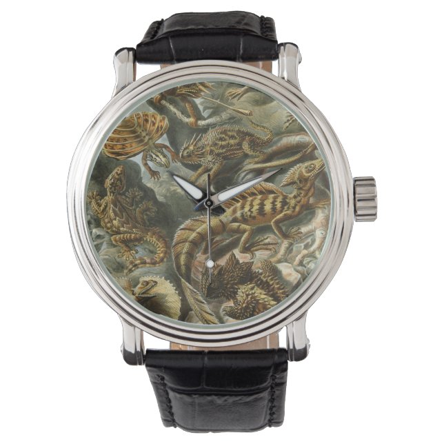 Lizards by Ernst Haeckel Vintage Lacertilia Animal Armbandsur (Framsida)