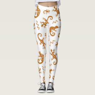 Lizards Chameleons: Sömlös Mönster design. Leggings